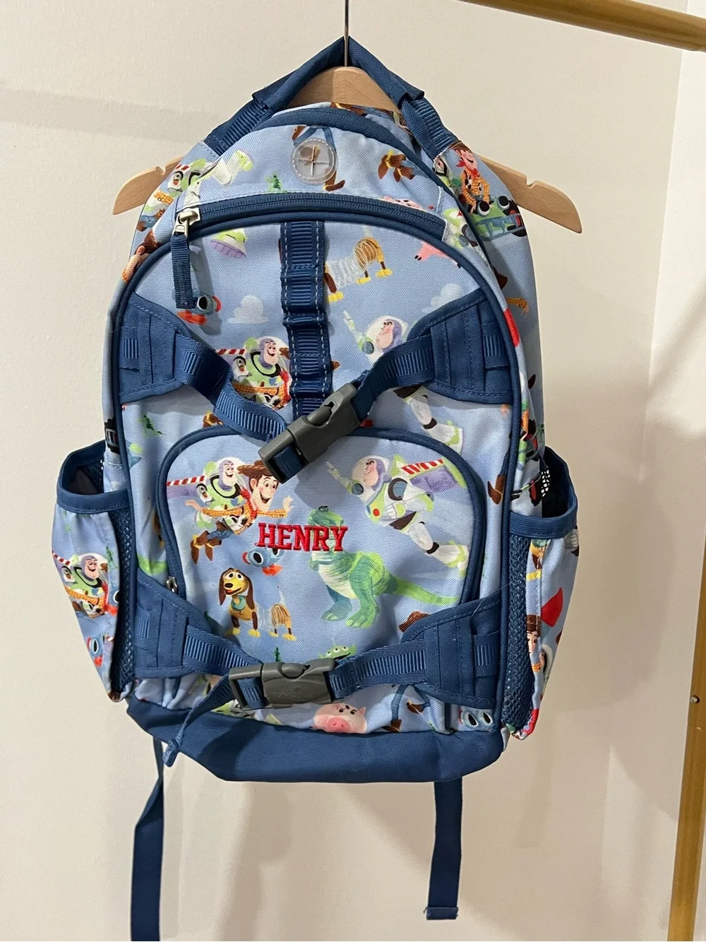 POPULAR Pottery Barn Kids Small Blue Toy Story Backpack with Navy Trim - Henry